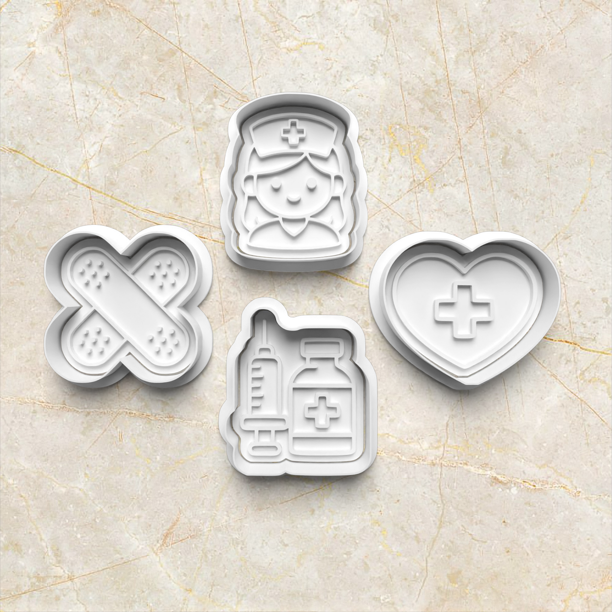 Nurse Cookie Cutter and Stamp nurse set