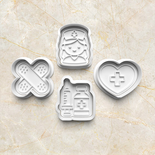 Nurse Cookie Cutter and Stamp nurse set