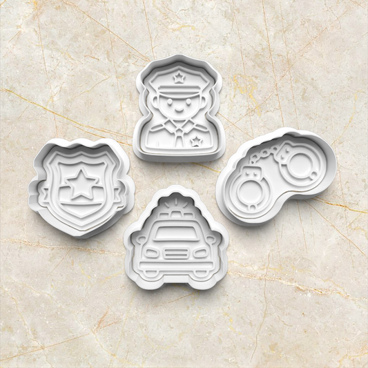Police Cookie Cutter and Stamp Set set