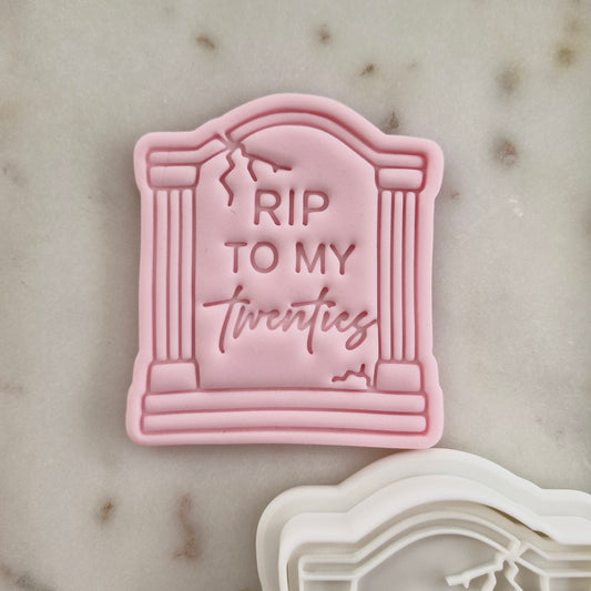 RIP To My Twenties Set Cookie Cutter and Stamp tombstone Rip To My Twenties Cookie Cutter and Stamp