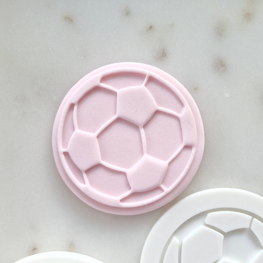 Soccer Ball Cookie Cutter and Deboss Stamp zoomed in