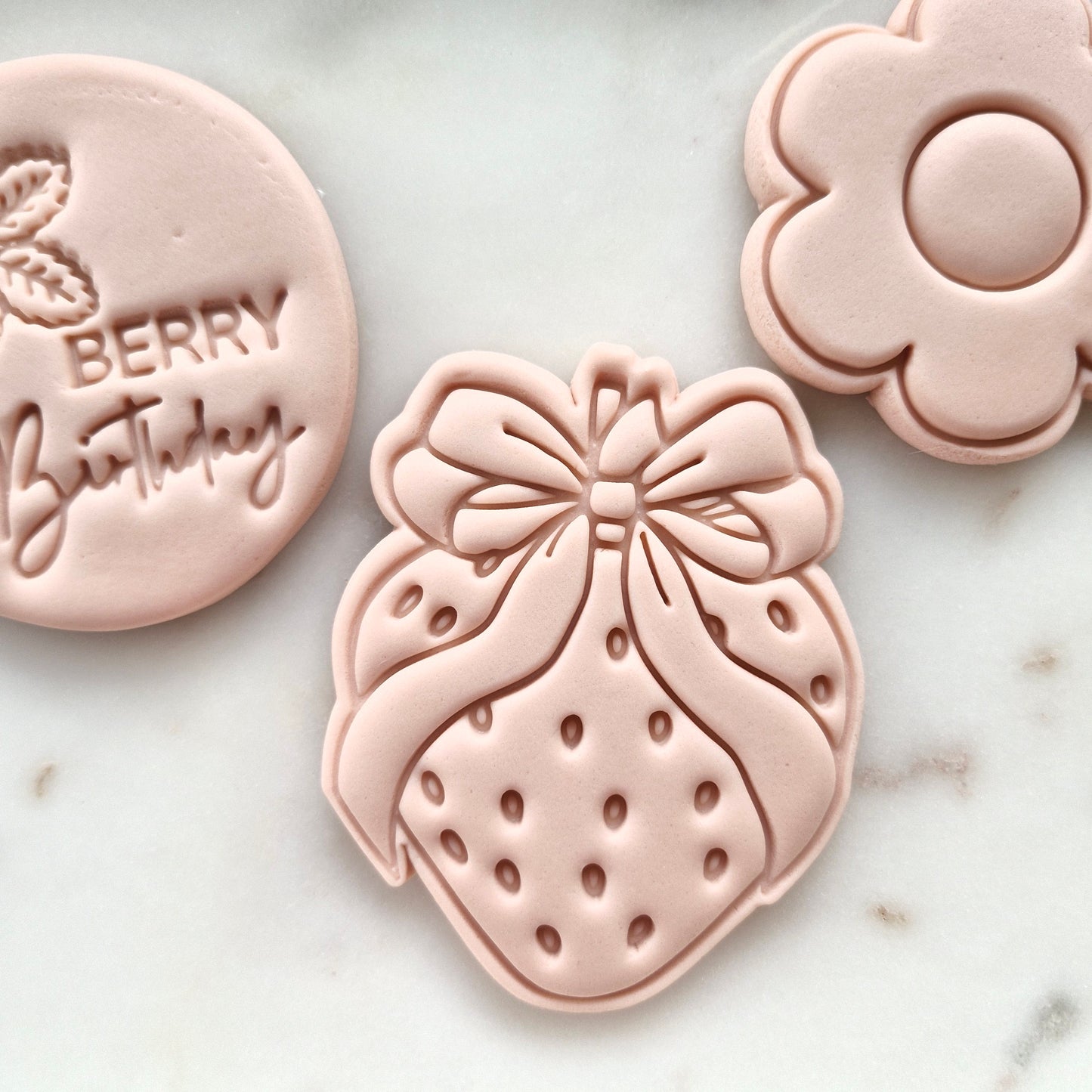 Strawberry with Bow Cookie Cutter and Stamp