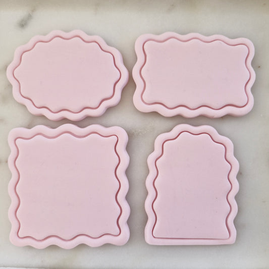 Wavy Frames Set Cookie Cutter and Stamp set of 4