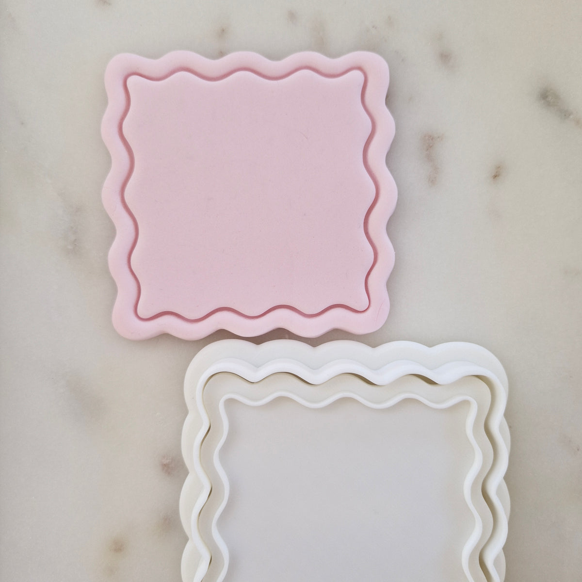 Wavy Square Frame Cookie Cutter and Stamp zoomed out