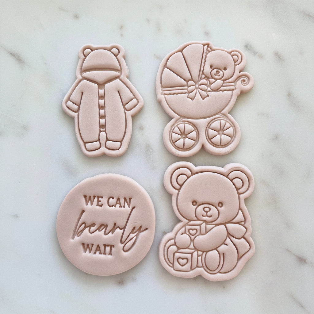 We Can Bearly Wait Set Cookie Cutter and Stamp set