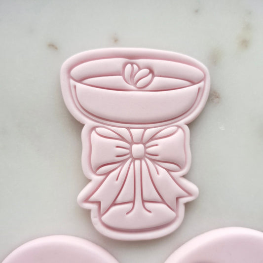 A Tini Bit Older Set Cookie Cutter and Stamp espresso martini Espresso Martini Glass with Bow Cookie Cutter and Stamp