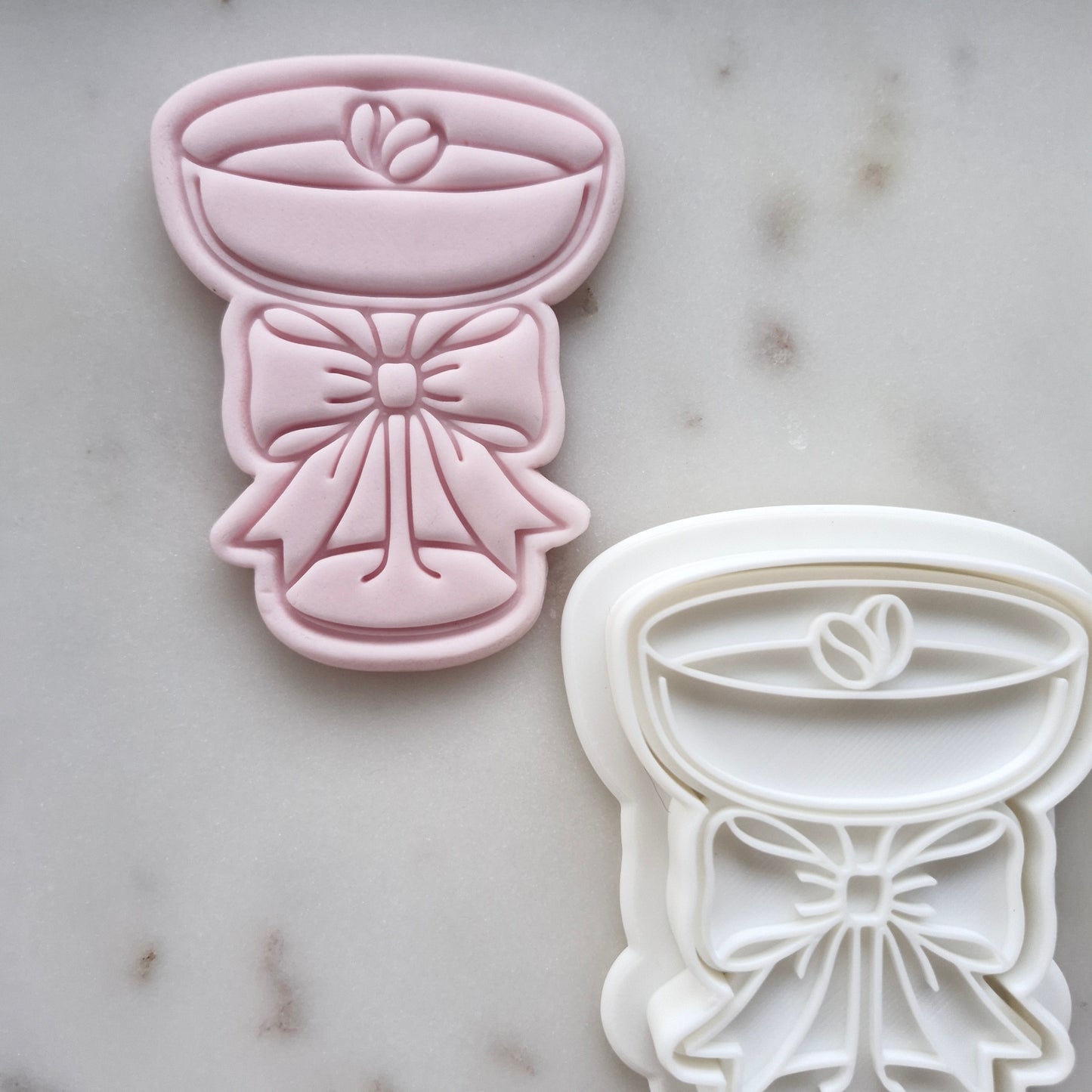 Espresso Martini Glass with Bow Cookie Cutter and Stamp zoomed out