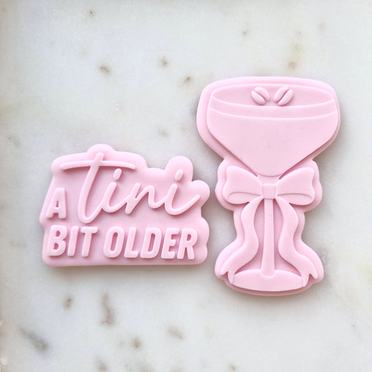 A Tini Bit Older Espresso Martini Set Cookie Cutter and Deboss Stamp set of two