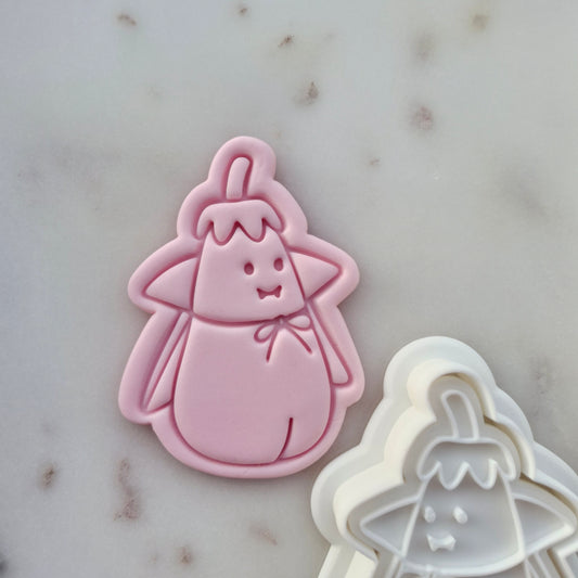 Amusable Vampire Eggplant Plush Cookie Cutter and Stamp zoomed in