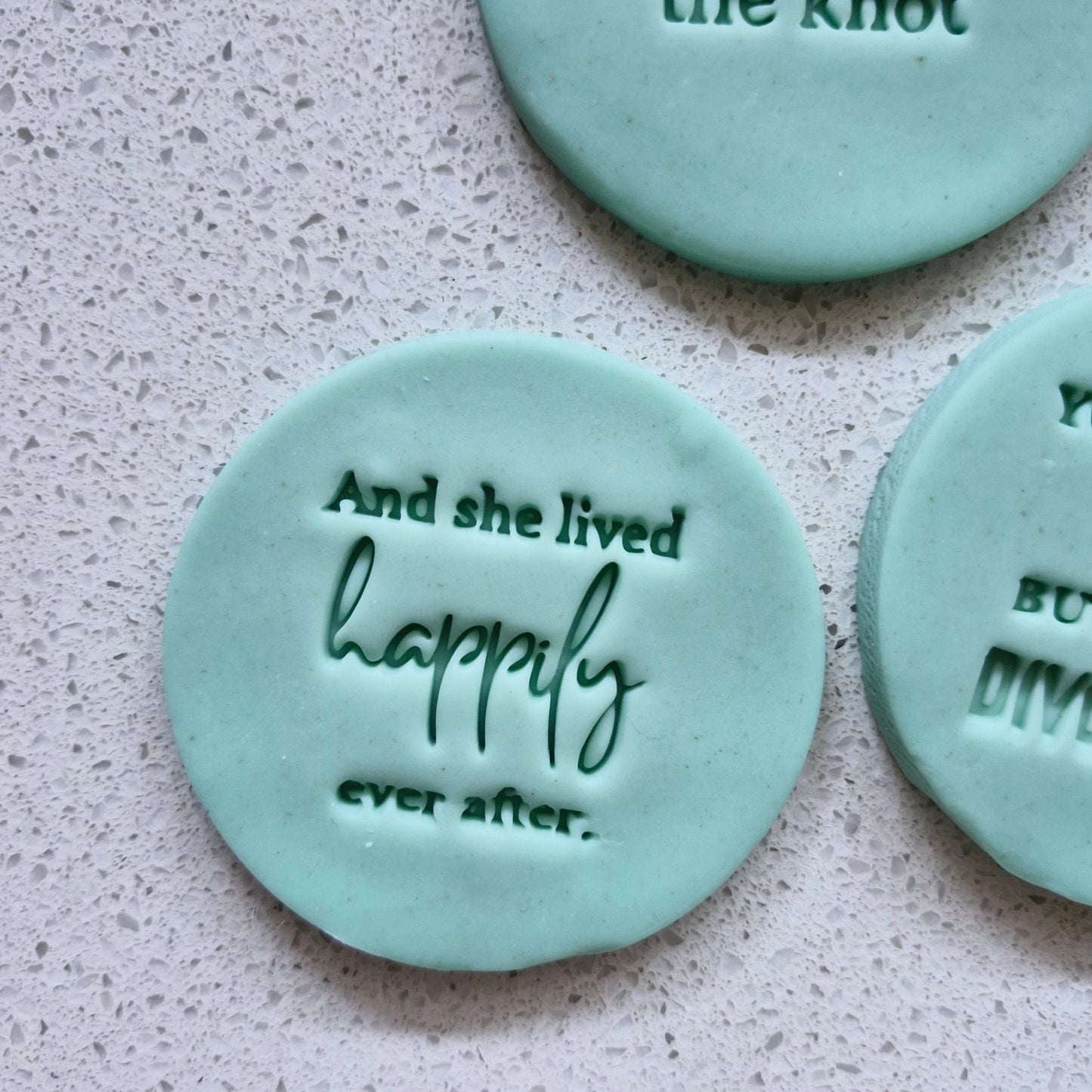 Divorce Quotes Cookie Cutter and Emboss Stamp - Baking Tool, and she lived happily ever