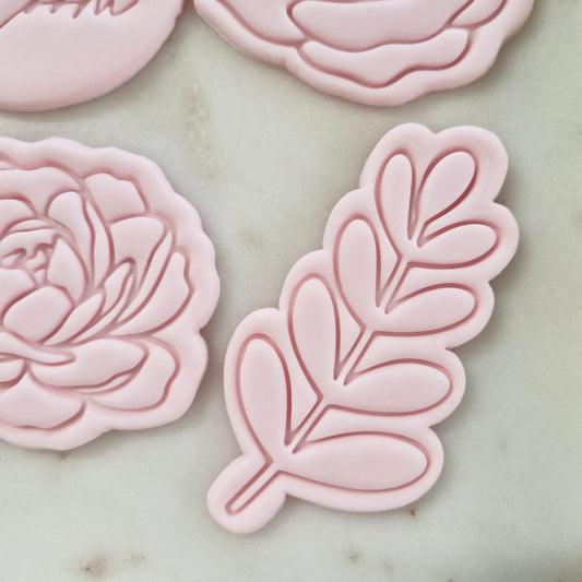 Baby in Bloom Set Cookie Cutter and Stamp leaf Leaf Branch Cookie Cutter and Stamp