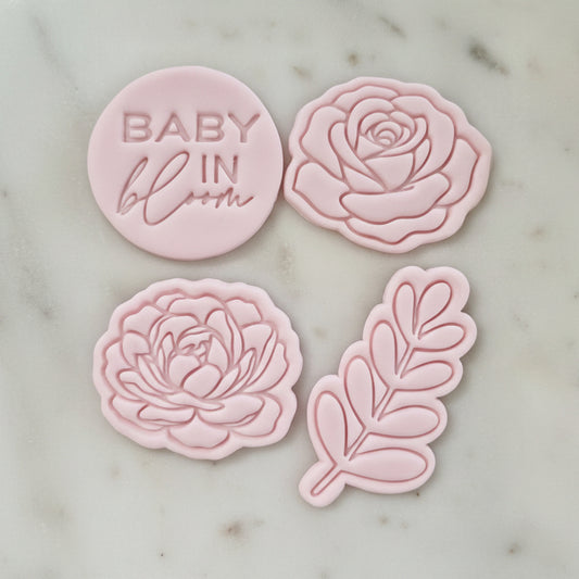 Baby in Bloom Set Cookie Cutter and Stamp set