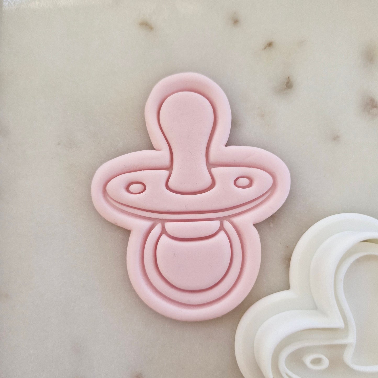Pacifier Cookie Cutter and Stamp zoomed in