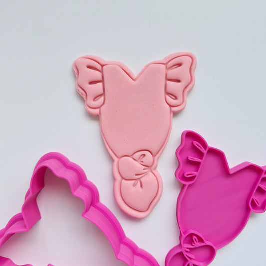 Baby Knot Onesie with Ruffles, Cookie Cutter and Stamp