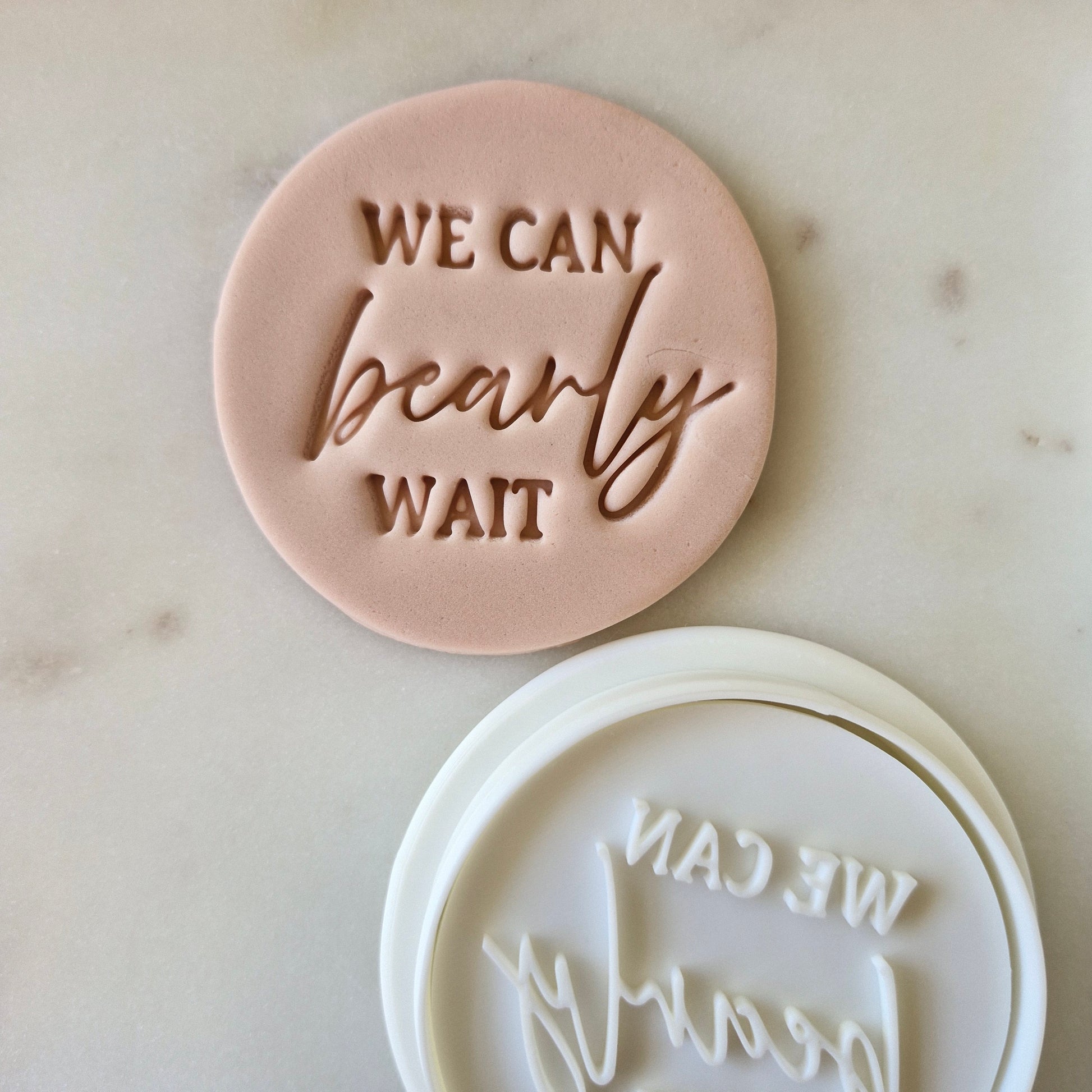 We Can Bearly Wait Cookie Cutter and Emboss Stamp zoomed out