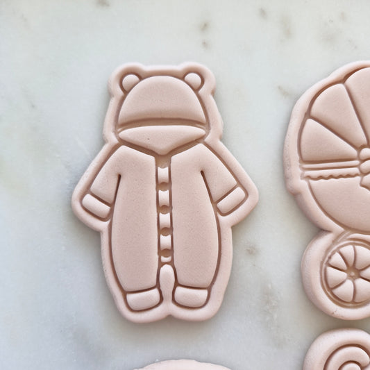 Baby Bear Onesie Cookie Cutter And Stamp zoomed in