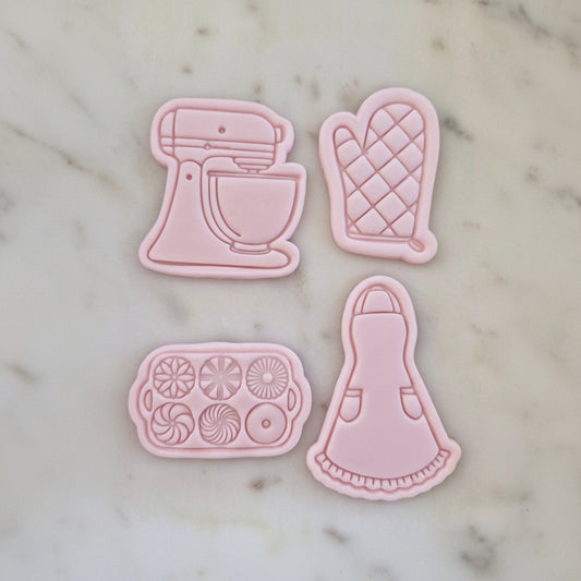 Baking Theme Set Cookie Cutter and Stamp SET