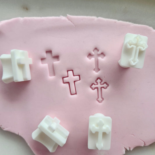 Mini Cross Set Cookie Fondant Emboss Stamp set of 4