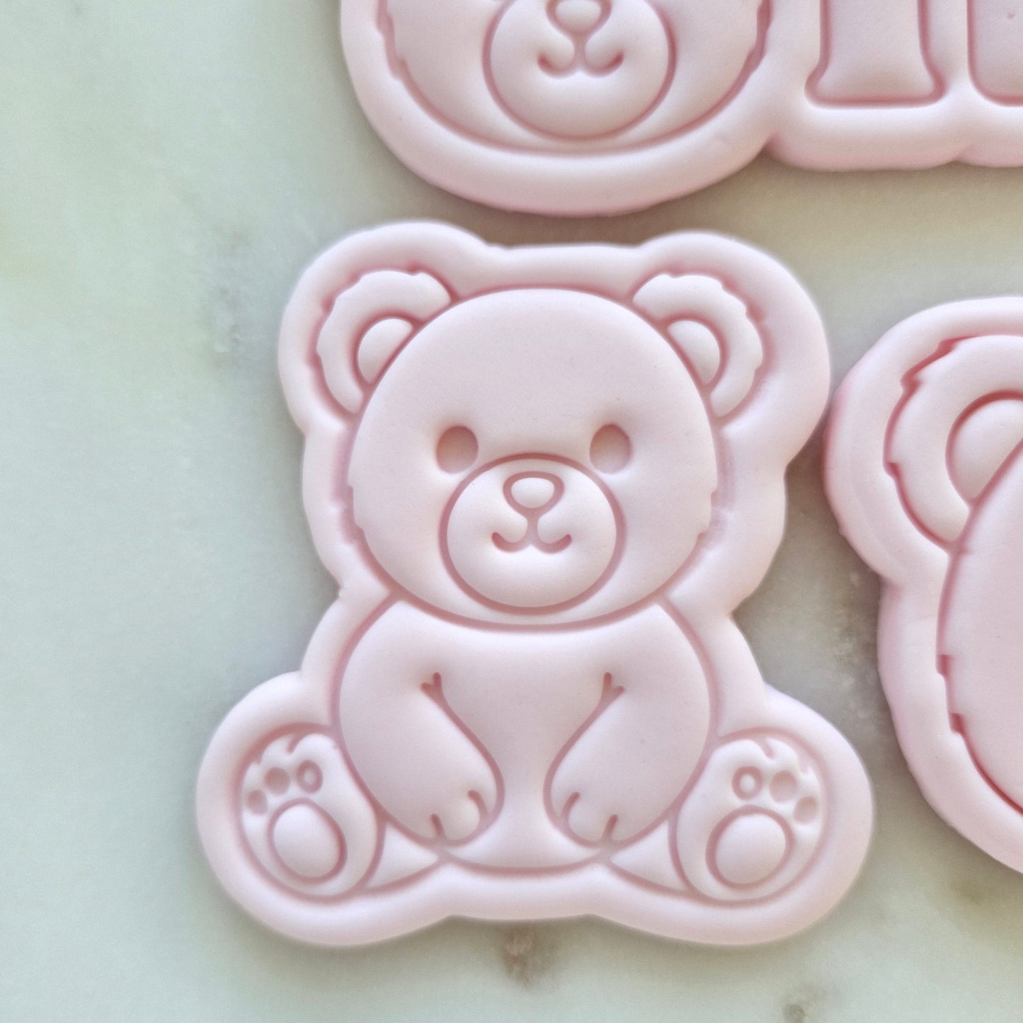 Beary First Birthday Set Cookie Cutter and Emboss Stamp sitting bear