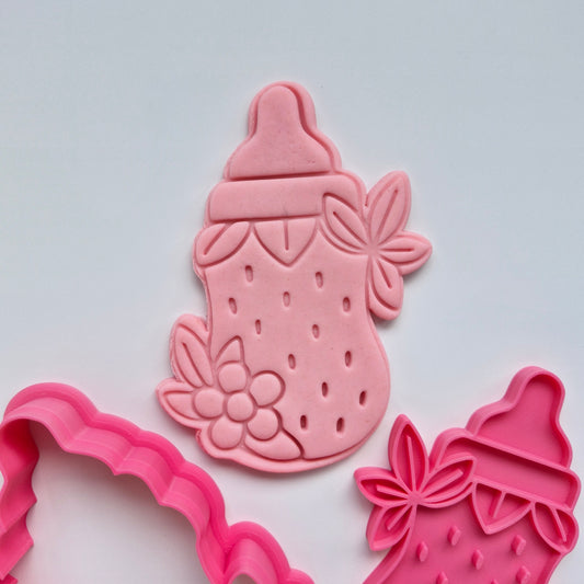 Strawberry Baby Bottle Cookie Cutter and Stamp