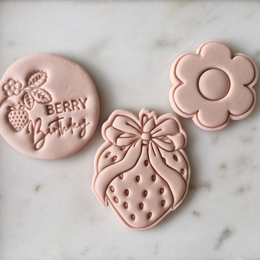 Berry First Birthday Set, Cookie Cutter and Stamp