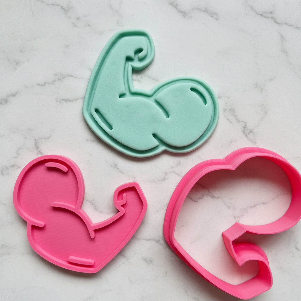 Muscle Arm Cookie Cutter and Stamp