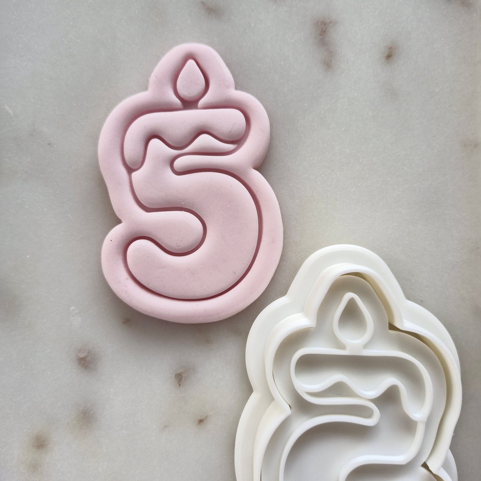 Birthday Candle Number 5 Cookie Cutter and Stamp zoomed in