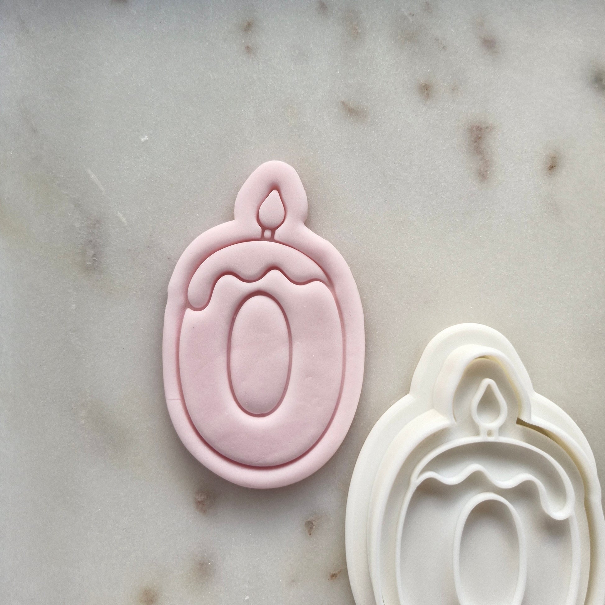 Birthday Candle Number 0 Cookie Cutter and Stamp zoomed in