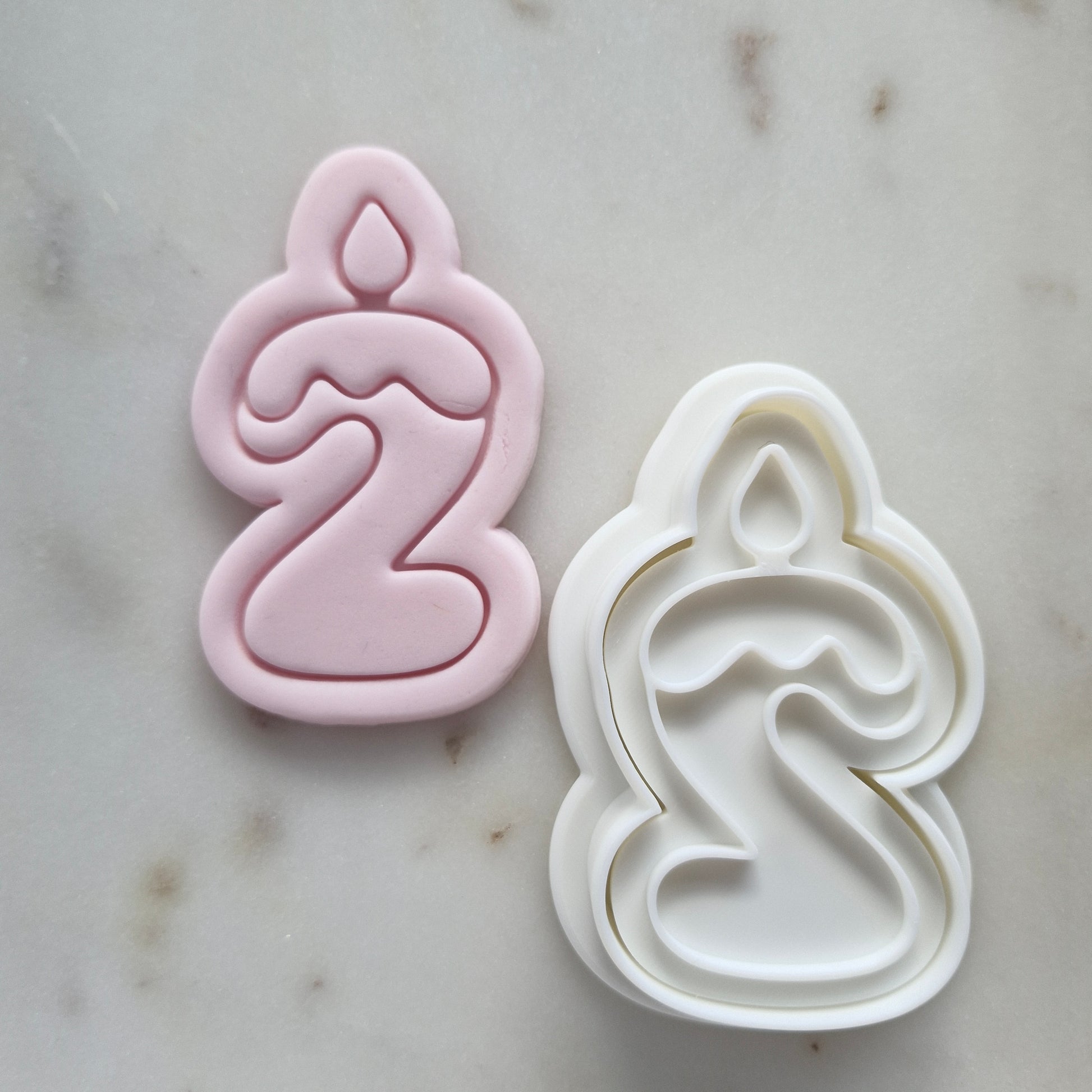 Birthday Candle Number 2 Cookie Cutter and Stamp zoomed out 