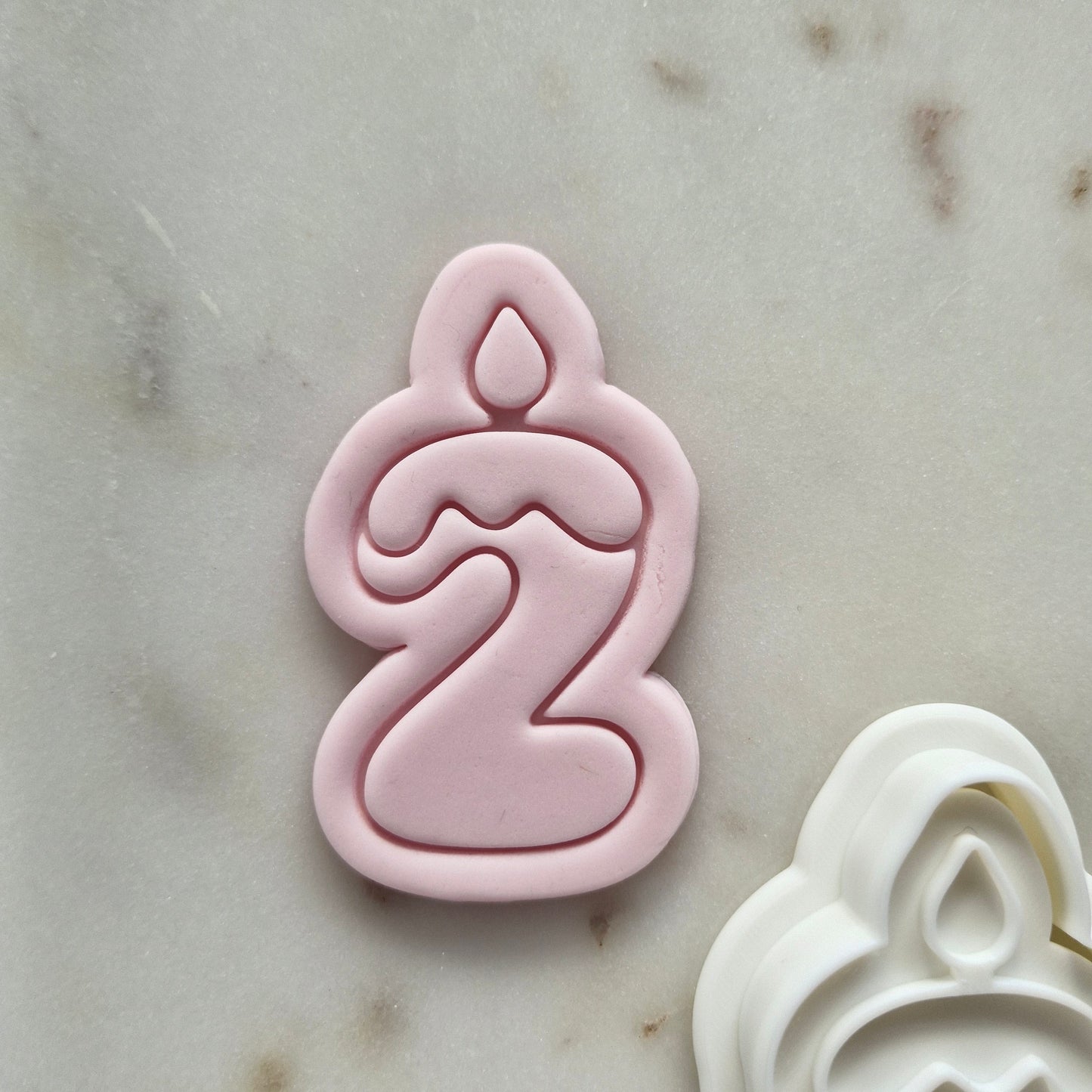 Birthday Candle Number 2 Cookie Cutter and Stamp zoomed in 