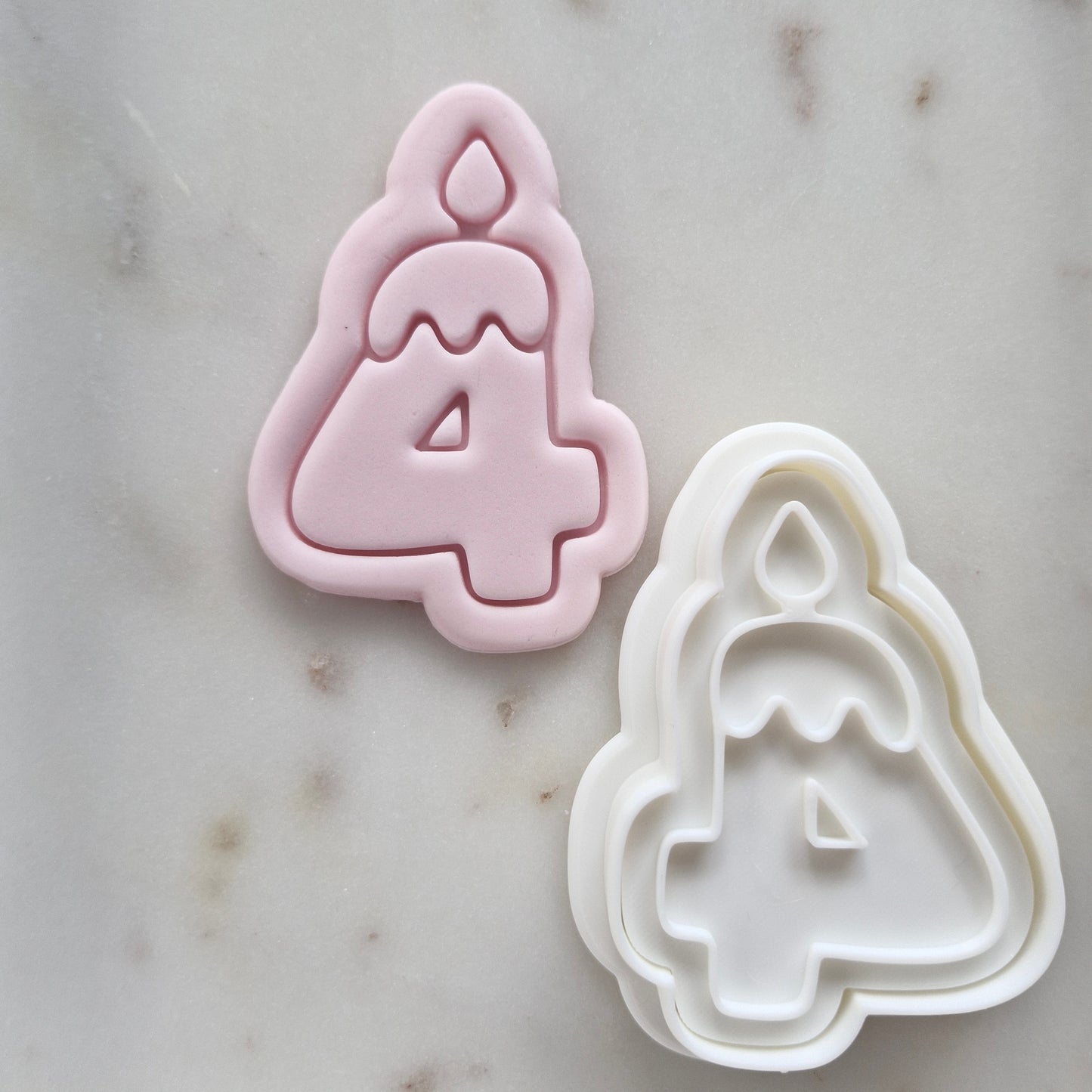 Birthday Candle Number 4 Cookie Cutter and Stamp zoomed out