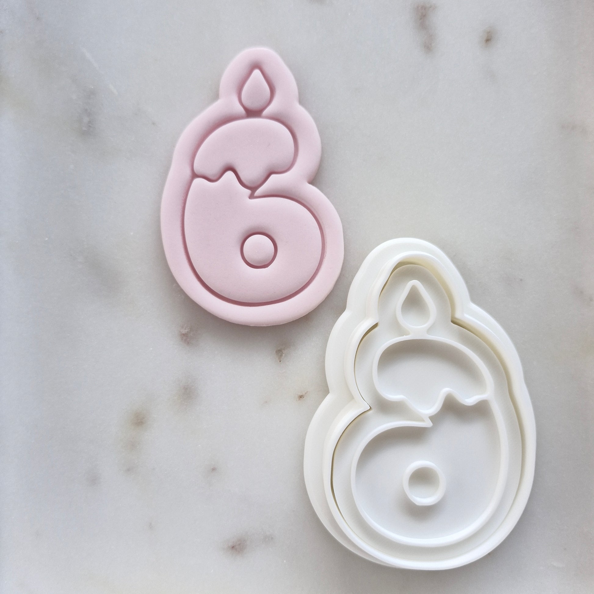 Birthday Candle Number 6 Cookie Cutter and Stamp zoomed out