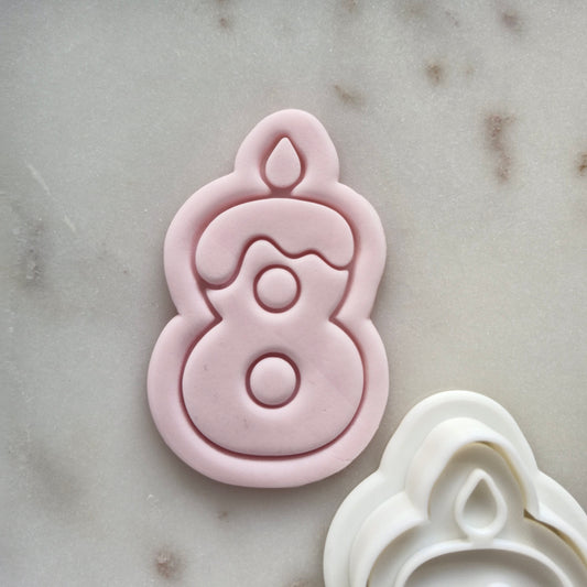 Birthday Candle Number 8 Cookie Cutter and Stamp zoomed in 