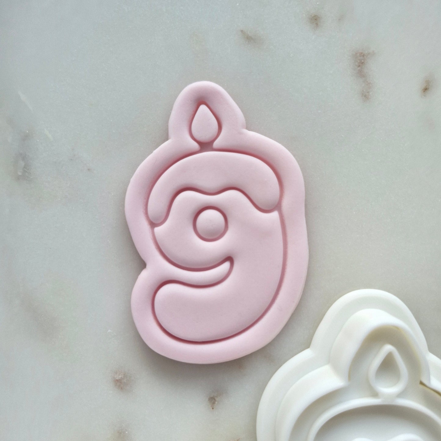 Birthday Candle Number 9 Cookie Cutter and Stamp zoomed in 