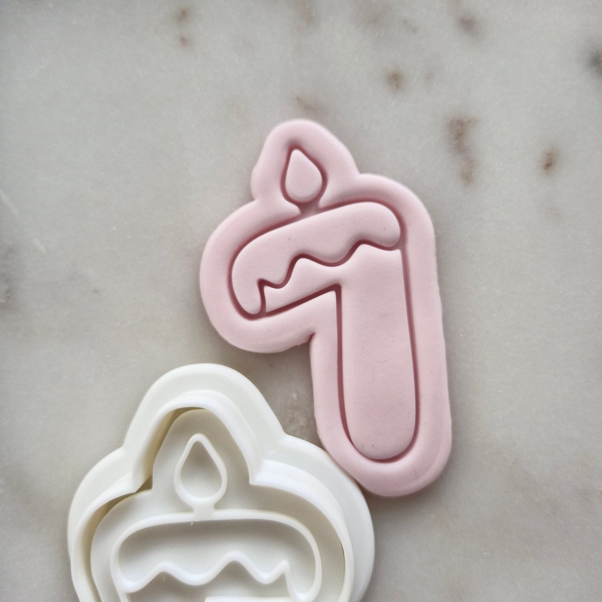 Birthday Candle Number 7 Cookie Cutter and Stamp zoomed in