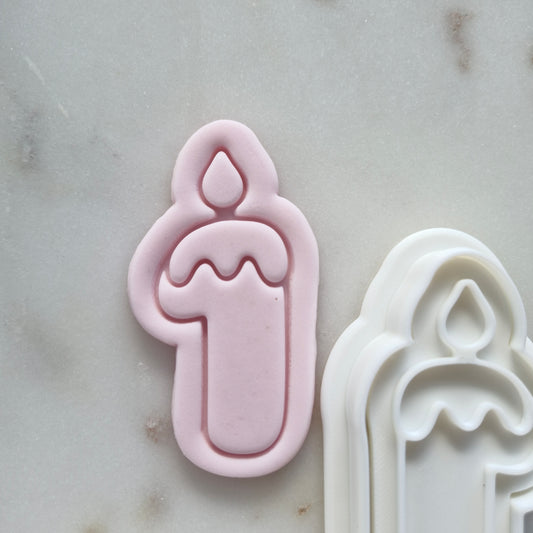 Birthday Candle Number 1 Cookie Cutter and Stamp zoomed in 