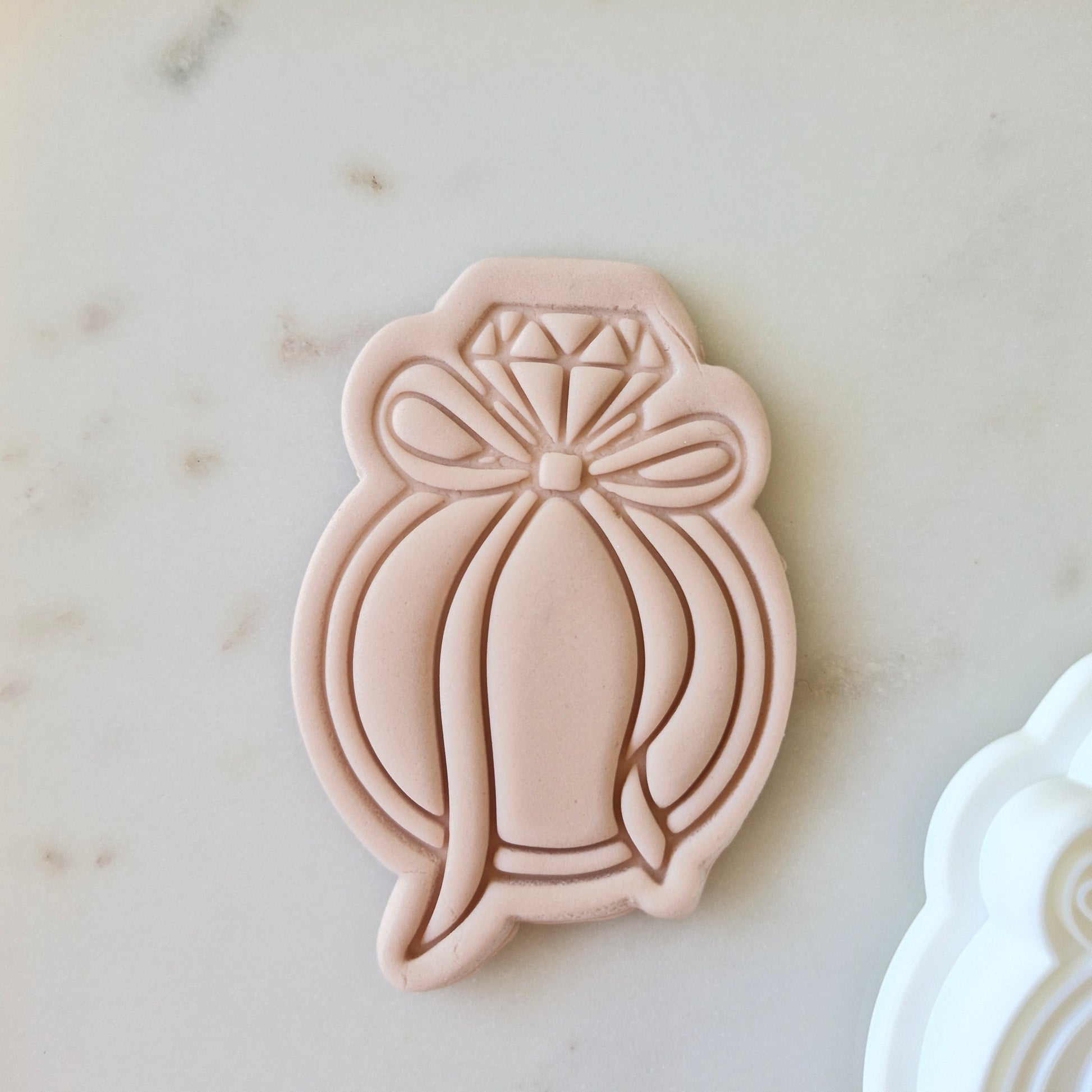 She's Tying the Knot Set Cookie Cutter and Stamp ring with bow