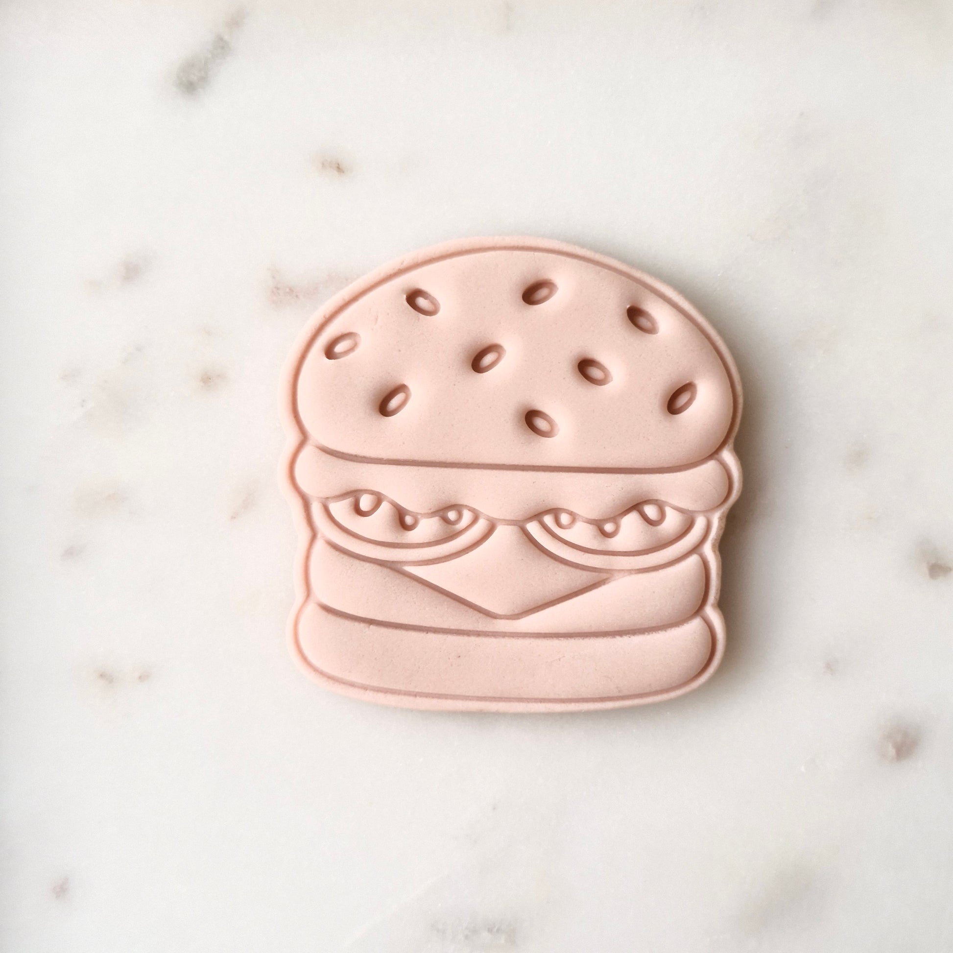 Burger Cookie Cutter and Stamp zoomed in 