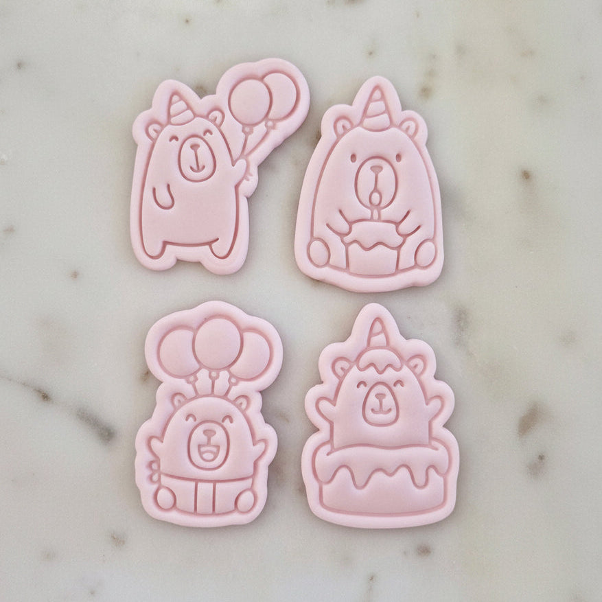 Capybara Set Cookie Cutter and Stamp set of 4