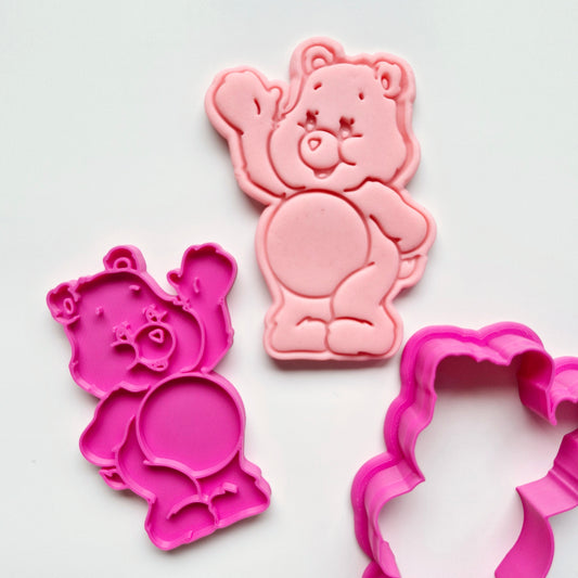 Cute Bear Waving Cookie Cutter and Stamp