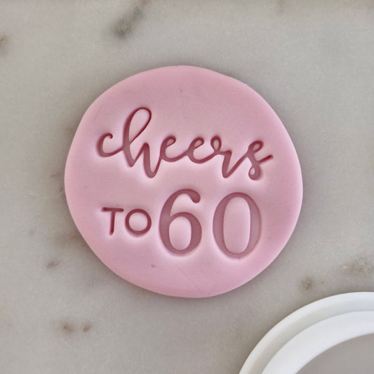 Cheers to 60 Cookie Cutter and Stamp zoomed in