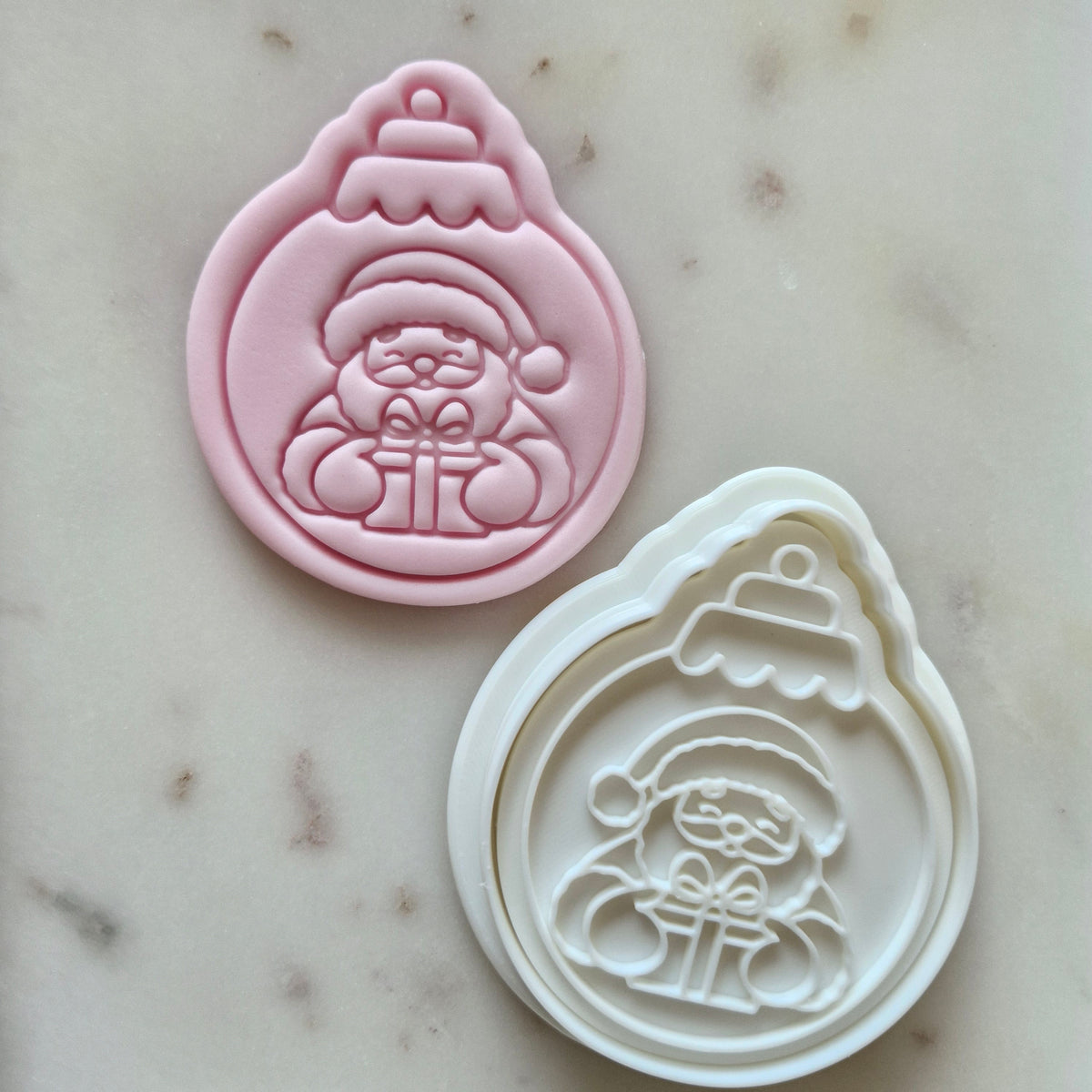 Santa Bauble Cookie Cutter and Stamp zoomed out