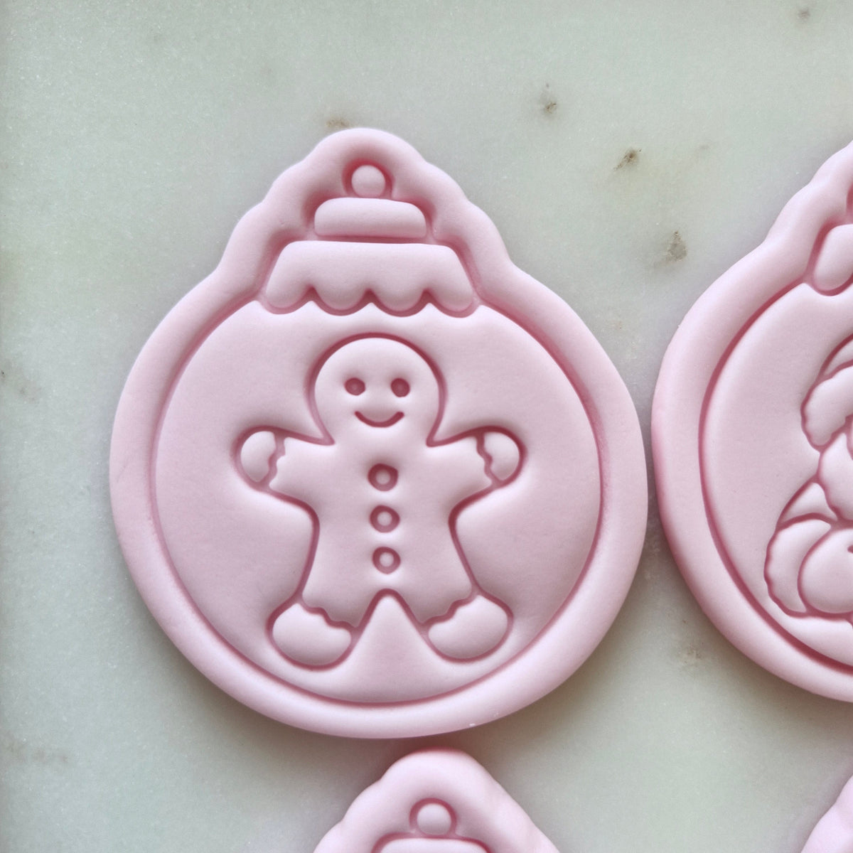 Christmas Bauble Set Cookie Cutter and Stamp gingerbread man
