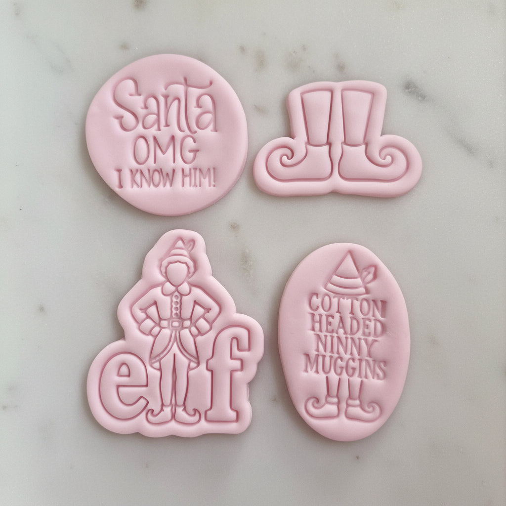 Christmas Elf Set Cookie Cutter and Stamp set of 4