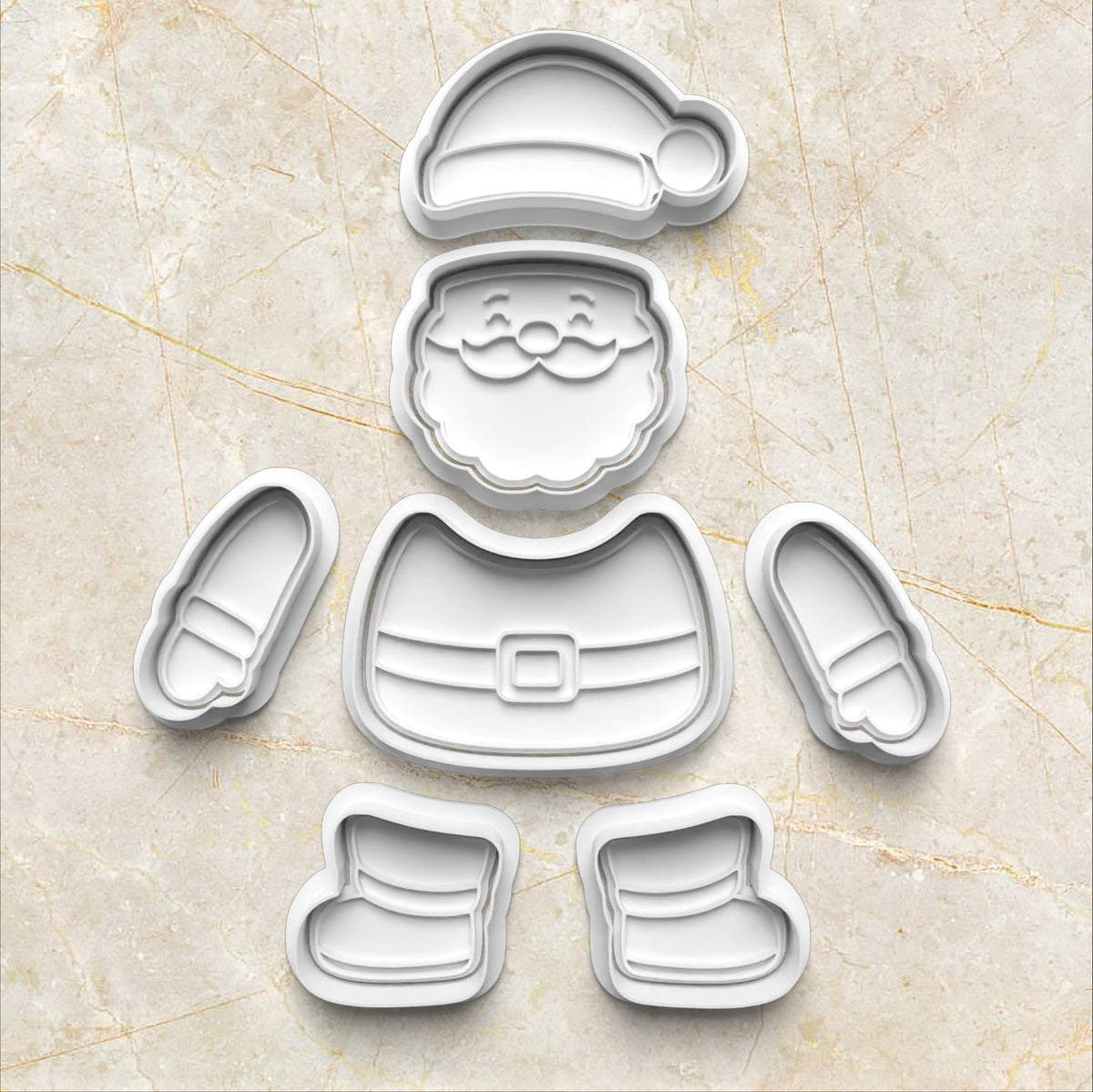 Christmas Santa Puzzle Set Cookie Cutter and Stamp puzzle pieces