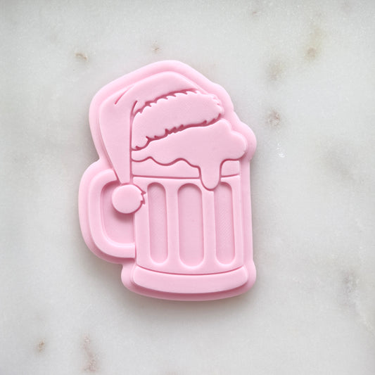 Christmas Beer Mug Cookie Cutter and Deboss Stamp