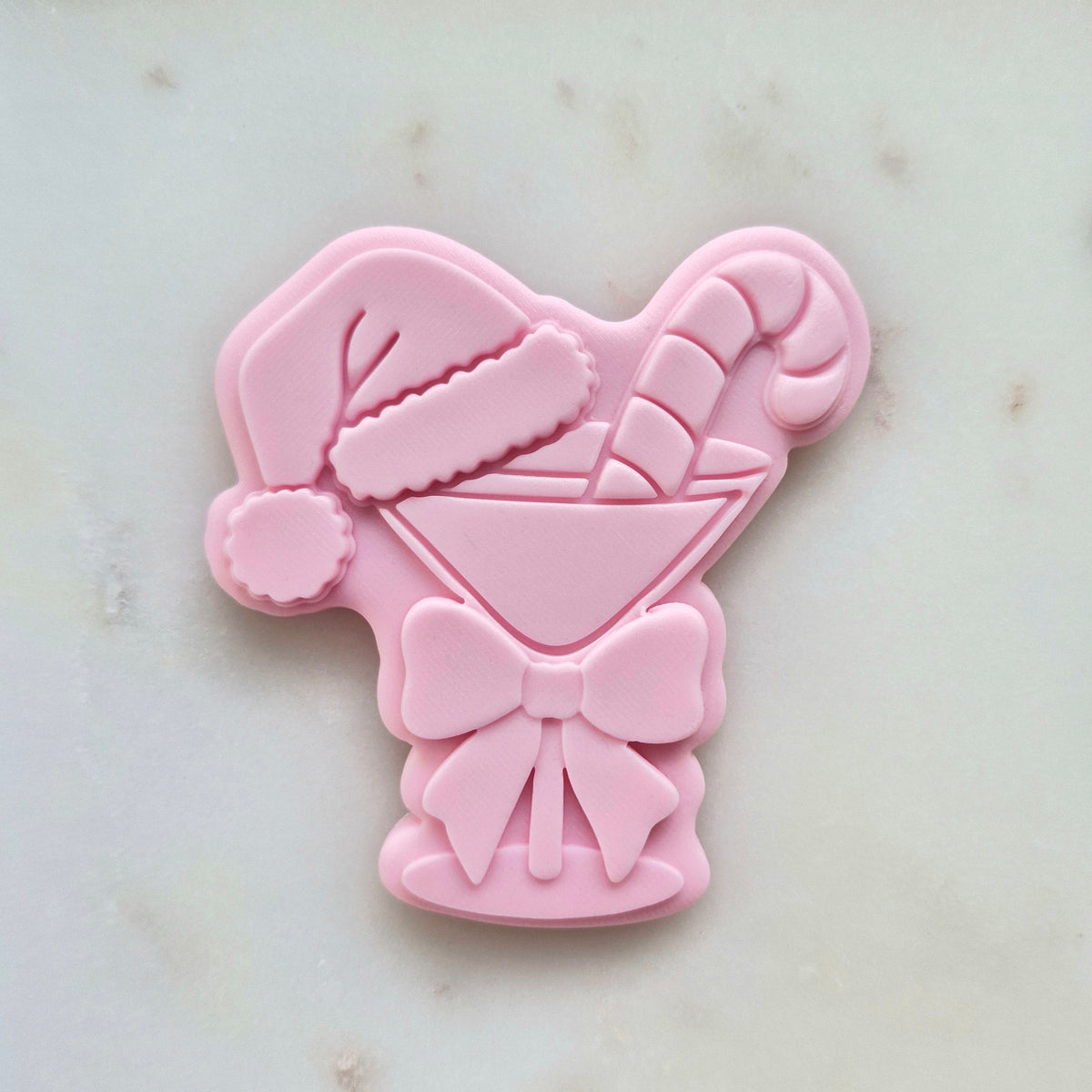 Christmas Martini Cookie Cutter and Deboss Stamp zoomed in 