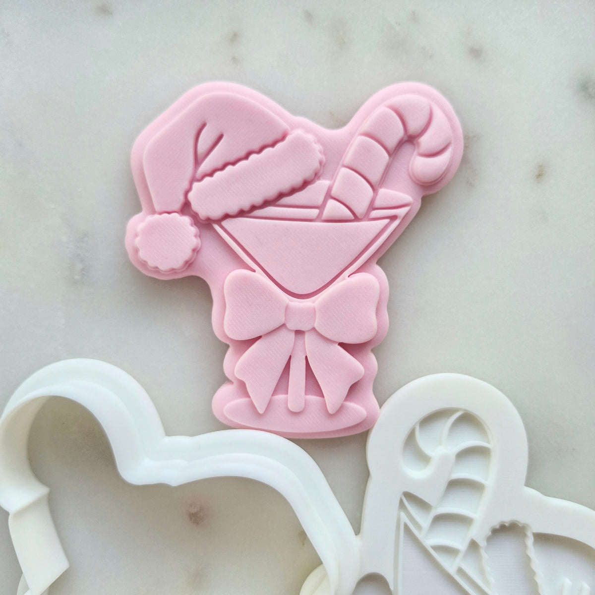 Christmas Martini Cookie Cutter and Deboss Stamp zoomed out