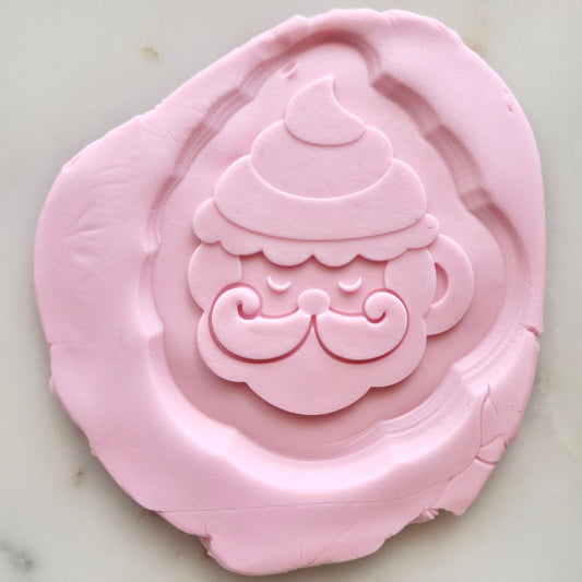 Santa Mug Cookie Cutter and Deboss Stamp zoomed in