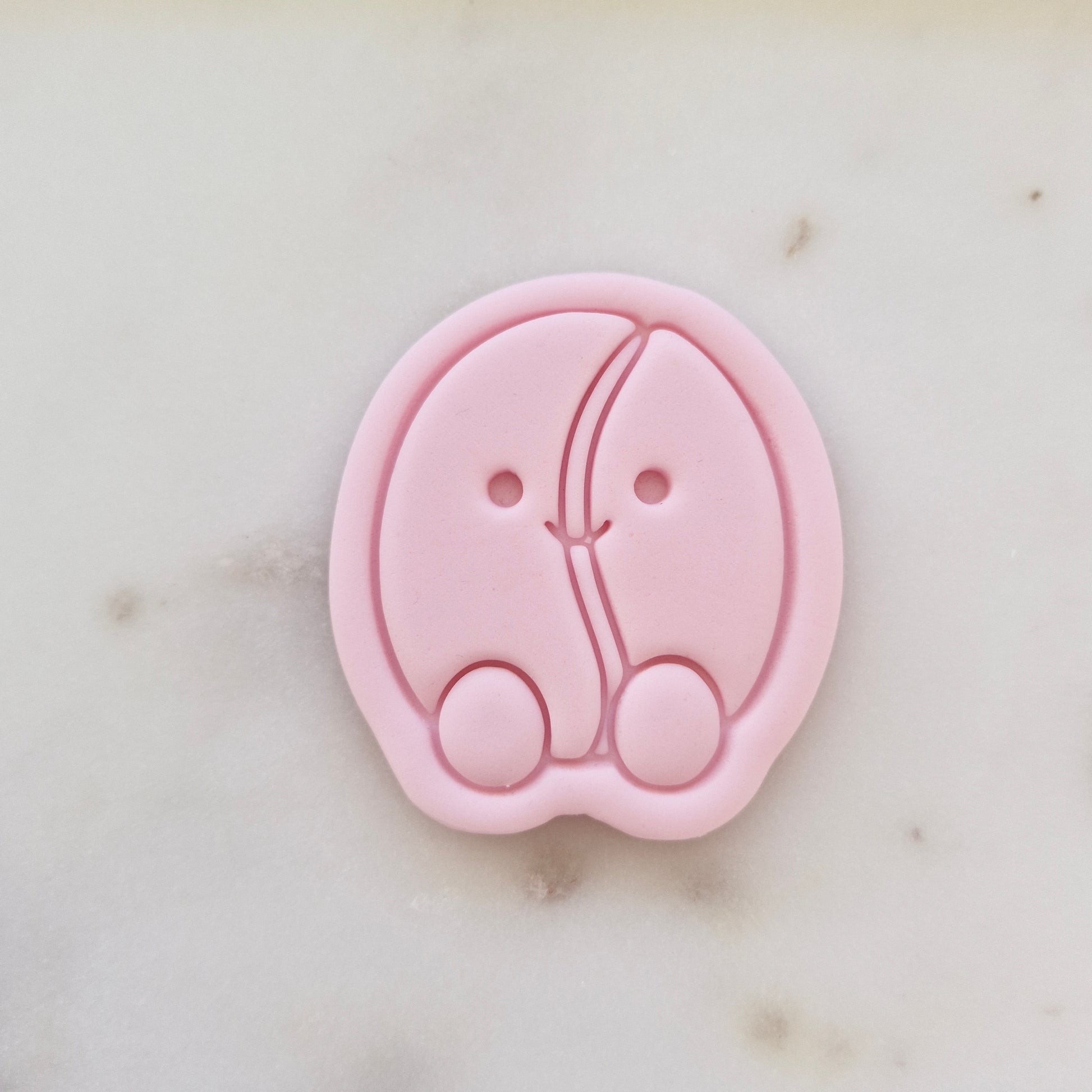 Croissant and Coffee Plush Cookie Cutter and Stamp Set COFFEE BEAN Coffee Bean Plush Cookie Cutter and Stamp zoomed in